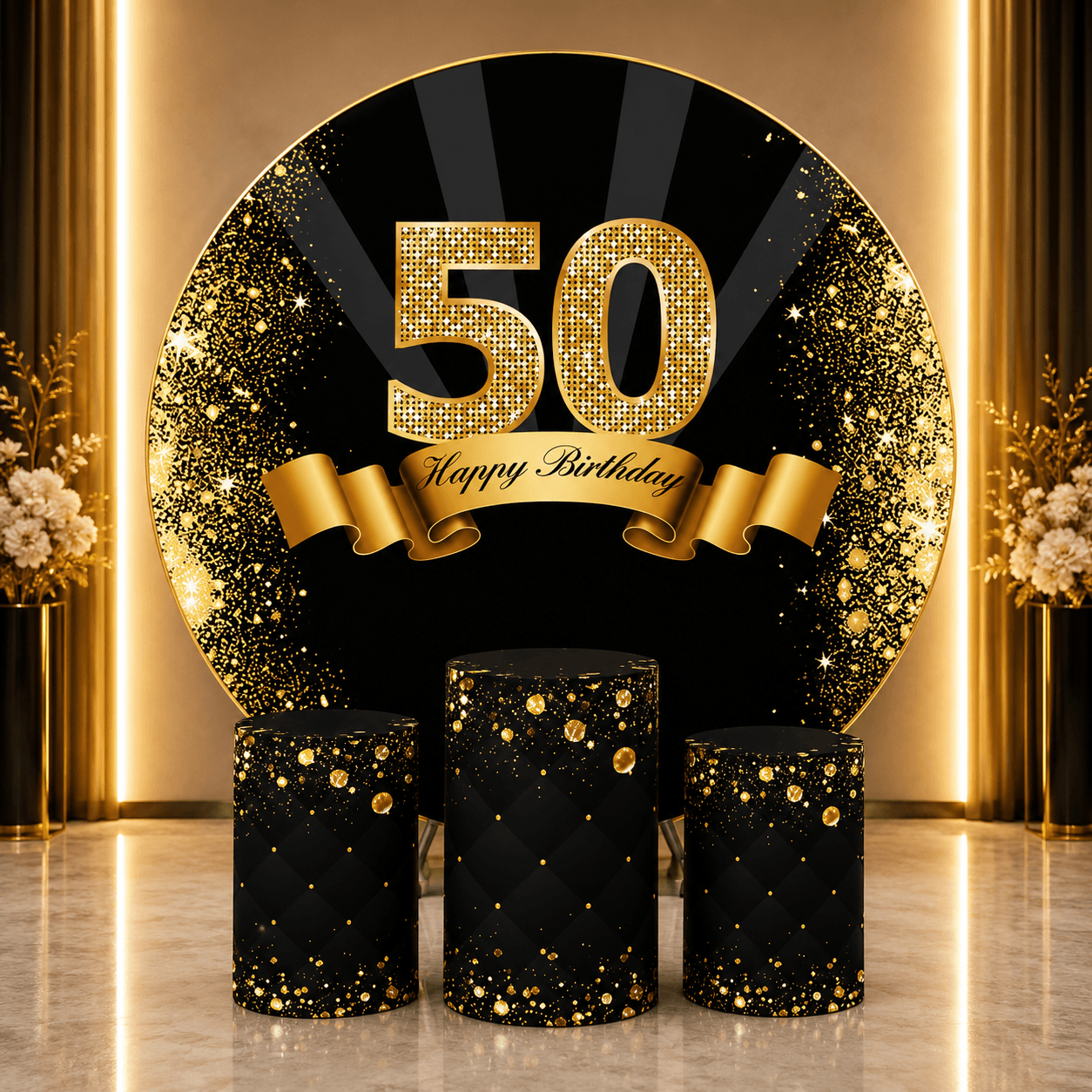 50TH HAPPY BIRTHDAY BACKDROPS - THEMED BACKDROPS Hire Brisbane