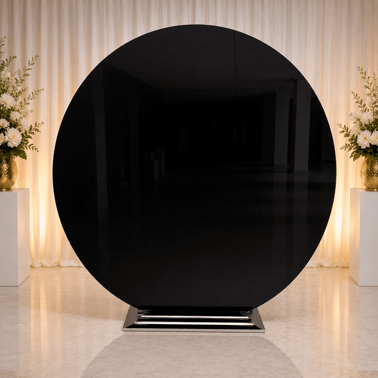 BLACK ROUND BACKDROP - BACKDROPS Hire Brisbane