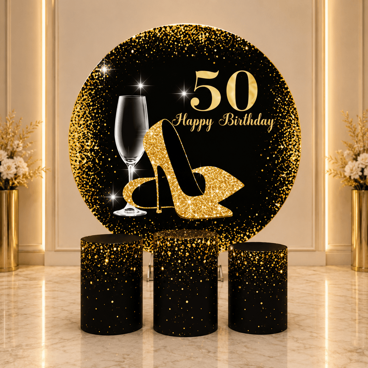 50TH WOMENS HAPPY BIRTHDAY BACKDROPS - BACKDROPS Hire Brisbane