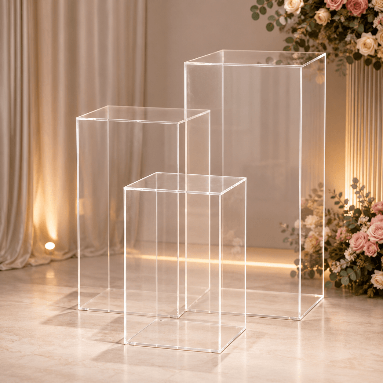 RECTANGLE CLEAR PLINTHS - PLINTHS Hire Brisbane