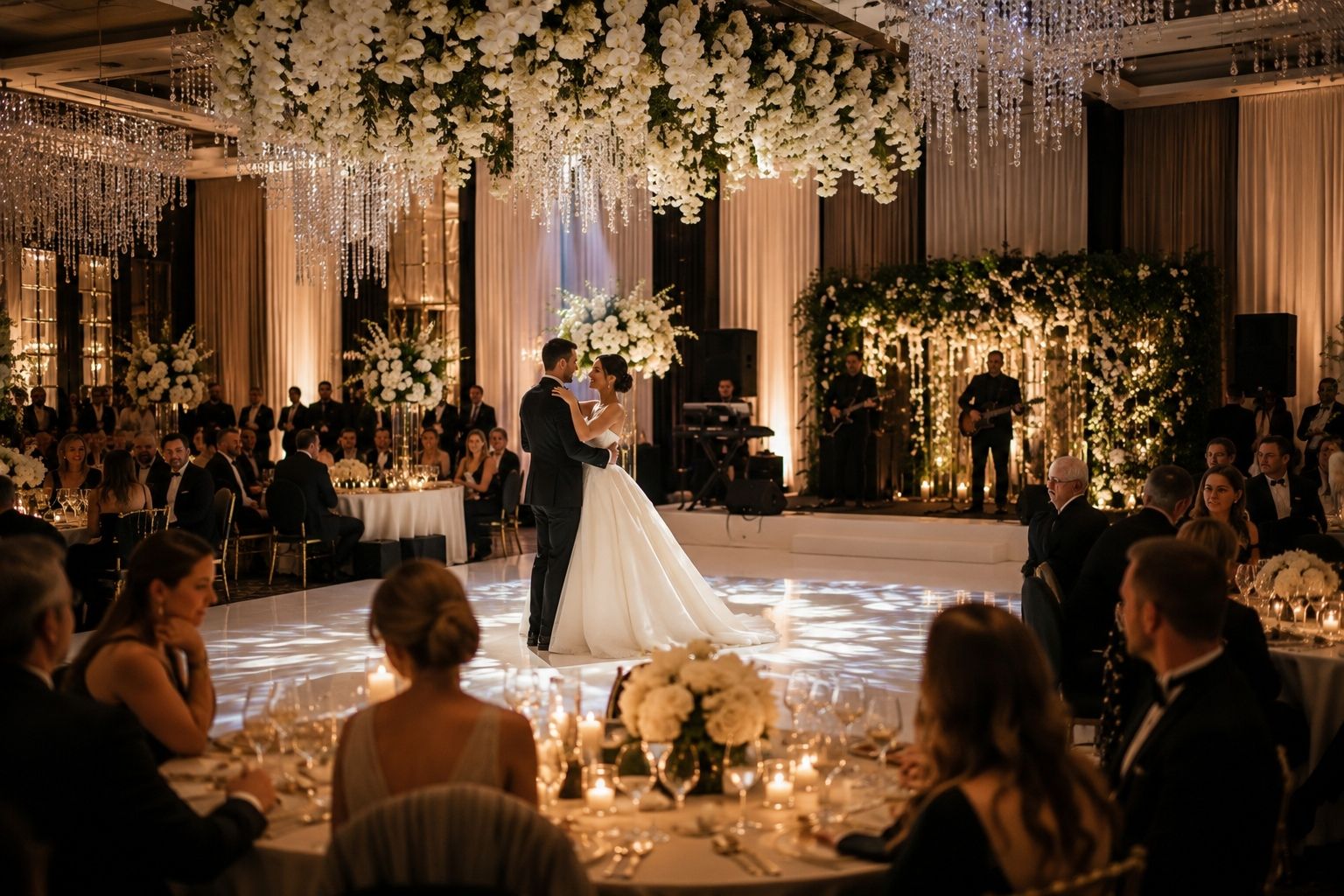 Romantic first dance in luxe ballroom - Best Event Decor Hire in Brisbane.jpg