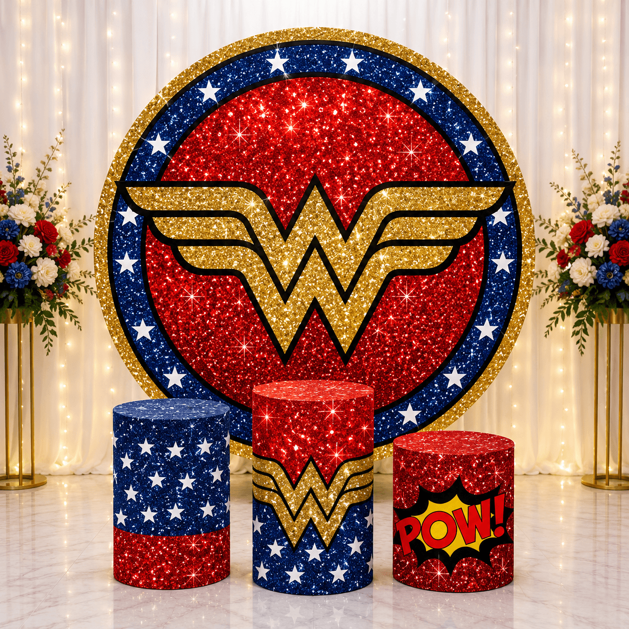 WONDER WOMEN BACKDROPS - THEMED BACKDROPS Hire Brisbane